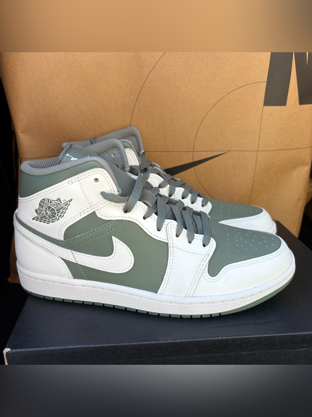 NEW Nike Air Jordan 1 Mid Summit White Lichen Green NBY DQ8426-107 Men Sizes